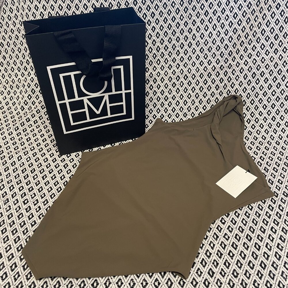 TOTEME Khaki Twist One-Piece Swimsuit